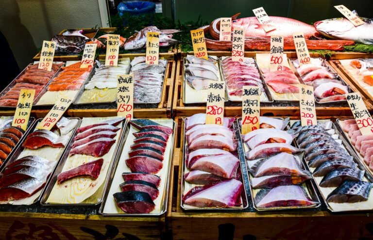 a variety of meats on display